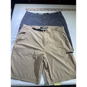 2 Pairs Men's Denali Shorts 34. Gray & Tan. Hiking, Camping, Fishing.